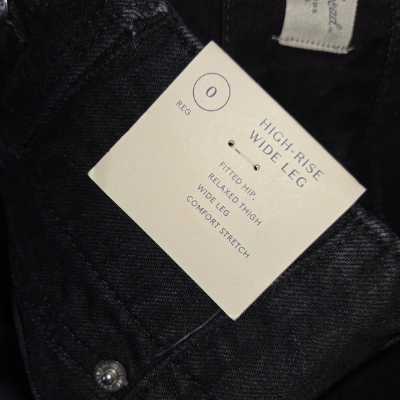 Universal Thread NWT 0 high rise wide leg black denim sailor jeans - Picture 4 of 8